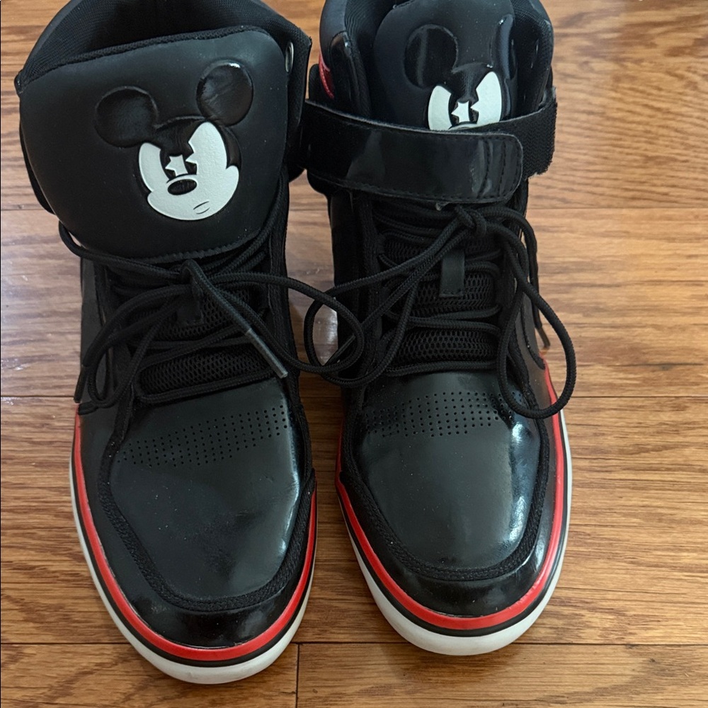 adidas Black and Red High-Top Sneakers